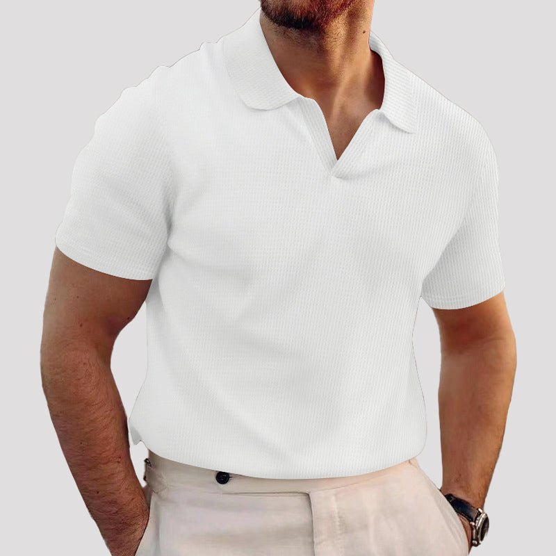 Wafelgebreid poloshirt met korte mouwen voor heren - Jorisenmerle