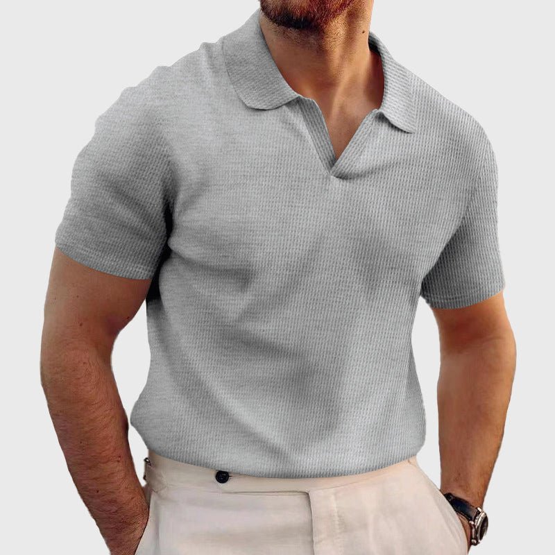 Wafelgebreid poloshirt met korte mouwen voor heren - Jorisenmerle
