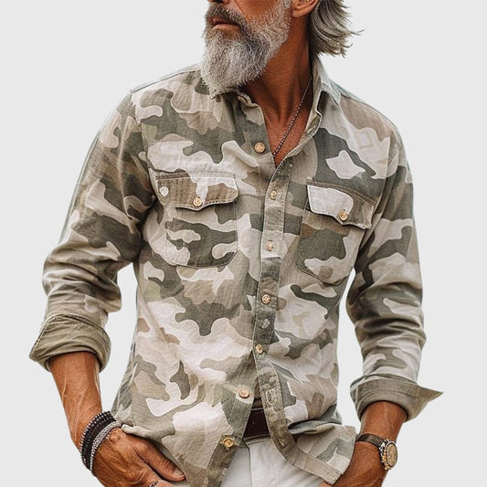 Camouflage borstzak cargo shirt voor heren - Jorisenmerle