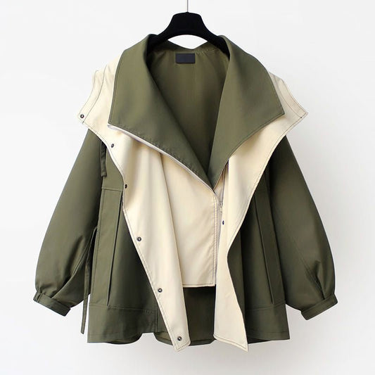 Contrasterende windbreaker jas voor vrouwen - Jorisenmerle