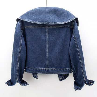 Cropped denimjas voor dames met zeemanskraag - Jorisenmerle