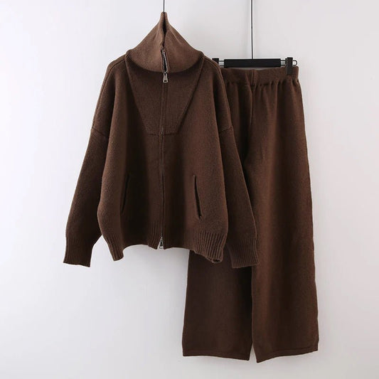 Dames 2 - Delige Set met Coltrui Cardigan en Wijde Broek - Jorisenmerle