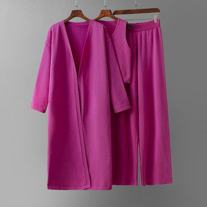 Dames 3 - Delige Gebreide Set met Extra - Lang Vest - Jorisenmerle