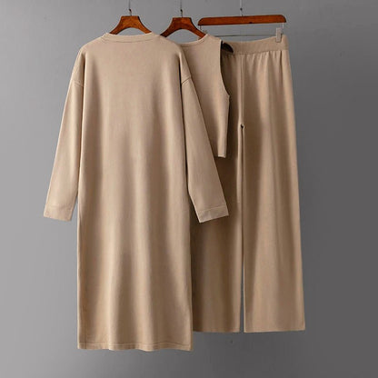 Dames 3 - Delige Gebreide Set met Extra - Lang Vest - Jorisenmerle