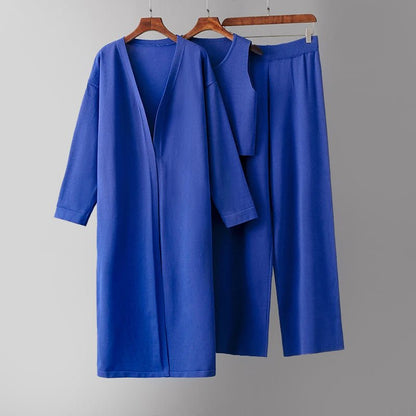 Dames 3 - Delige Gebreide Set met Extra - Lang Vest - Jorisenmerle
