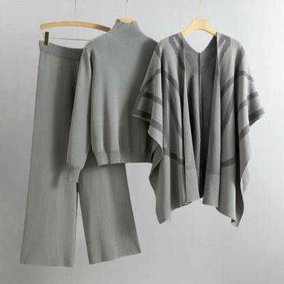 Dames 3 - Delige Gebreide Set met Shawl Vest - Jorisenmerle