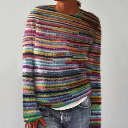 Dames boho gebreide trui met ronde hals - Jorisenmerle