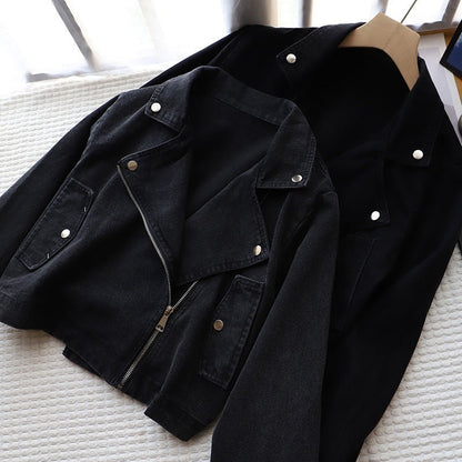 Dames cropped spijkerjack met asymmetrische rits - Jorisenmerle