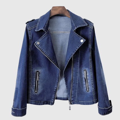 Dames Denim Jas met Asymmetrische Ritssluiting - Jorisenmerle