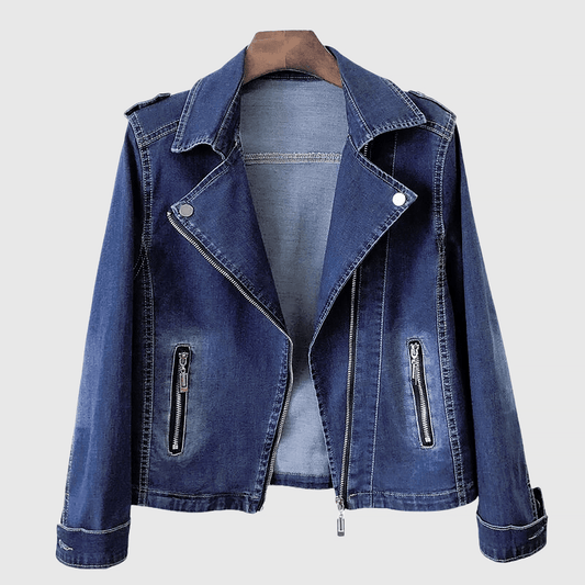 Dames Denim Jas met Asymmetrische Ritssluiting - Jorisenmerle