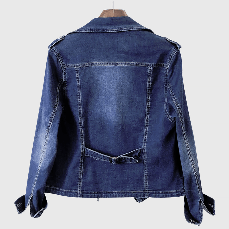 Dames Denim Jas met Asymmetrische Ritssluiting - Jorisenmerle