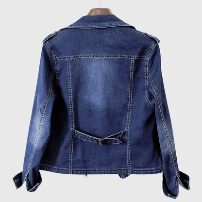 Dames Denim Jas met Asymmetrische Ritssluiting - Jorisenmerle