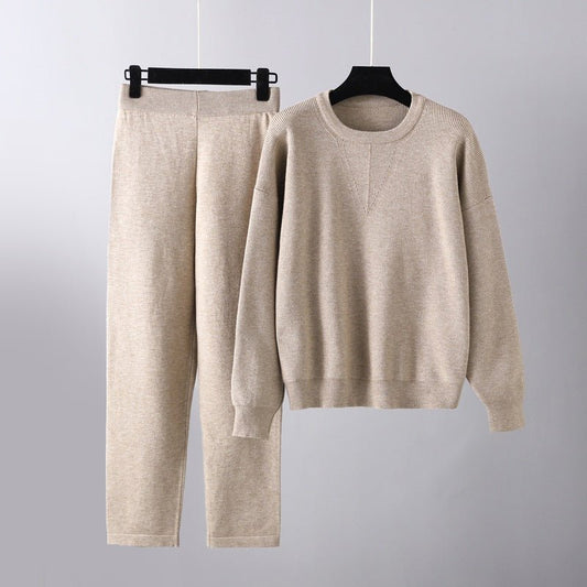 Dames Gebreide 2 - Delige Set met Ronde Hals Trui en Broek - Jorisenmerle