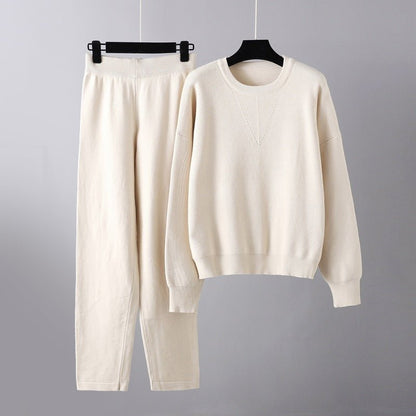Dames Gebreide 2 - Delige Set met Ronde Hals Trui en Broek - Jorisenmerle