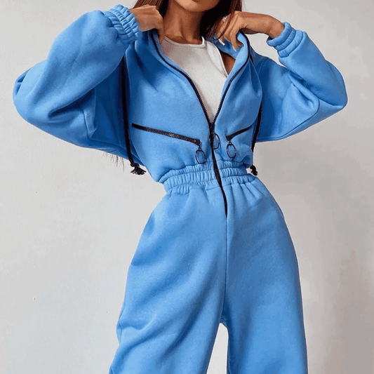Dames Hooded Jumpsuit met Warme Fleece Voering - Jorisenmerle