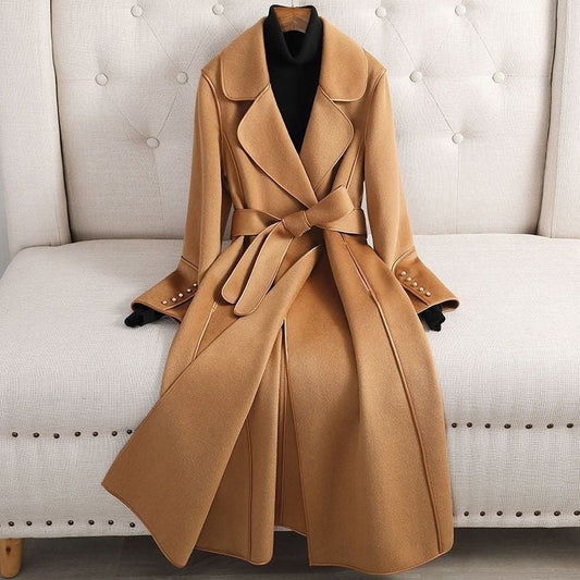 Dames Lange Slim - Fit Mantel met Ceintuur - Jorisenmerle
