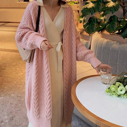 Dames Oversized Kabelgebreid Vest met Open Voorkant - Jorisenmerle