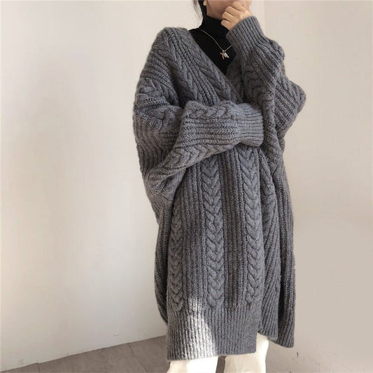 Dames Oversized Kabelgebreid Vest met Open Voorkant - Jorisenmerle