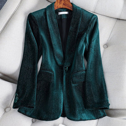 Dames Slim - fit Velvet Blazer met Reverskraag - Jorisenmerle