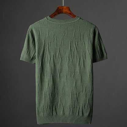 Getextureerd gebreid shirt met korte mouwen voor heren - Jorisenmerle