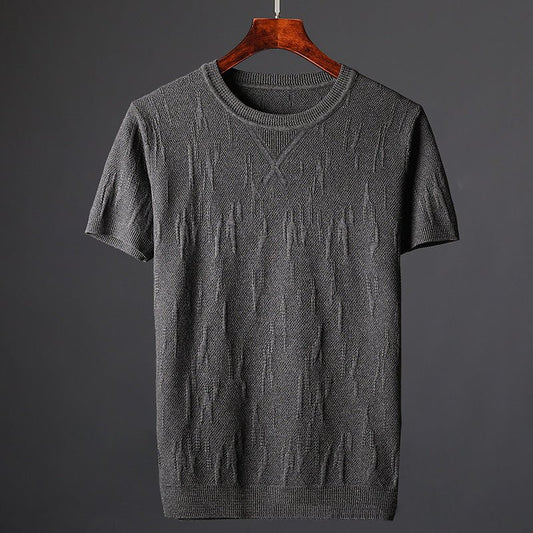Getextureerd gebreid shirt met korte mouwen voor heren - Jorisenmerle