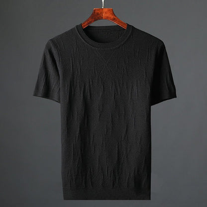 Getextureerd gebreid shirt met korte mouwen voor heren - Jorisenmerle