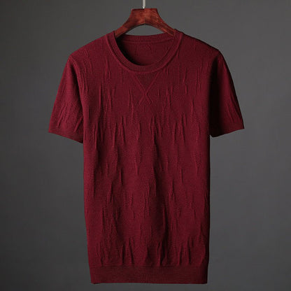 Getextureerd gebreid shirt met korte mouwen voor heren - Jorisenmerle