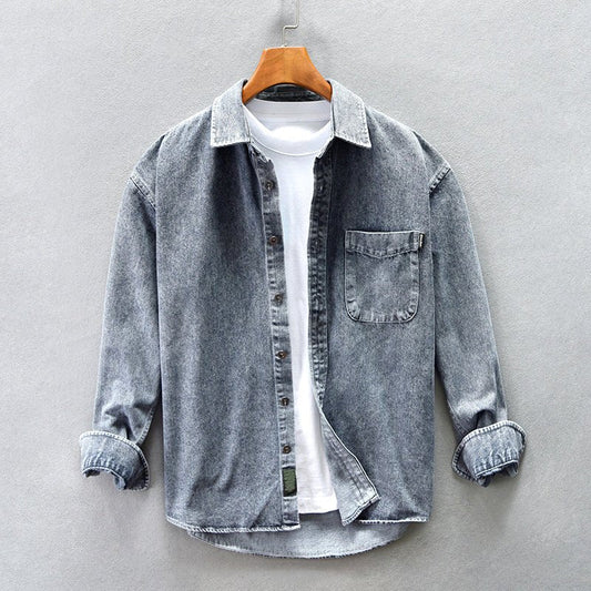 Gewassen denim shirt met voorzakken voor heren - Jorisenmerle