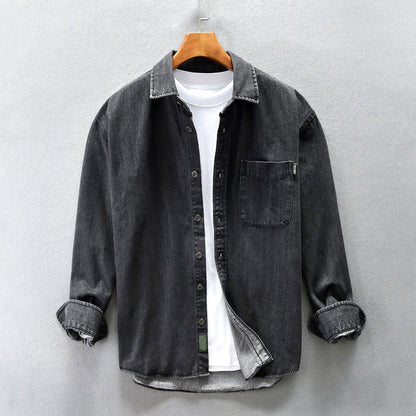 Gewassen denim shirt met voorzakken voor heren - Jorisenmerle