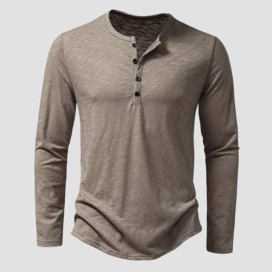 Henley shirt met lange mouwen en knoopsluiting - Jorisenmerle