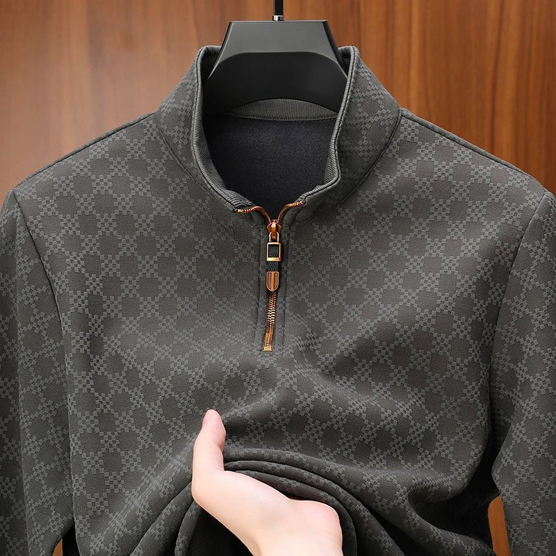 Heren dikke fleecegevoerde sweatshirt met opstaande kraag - Jorisenmerle
