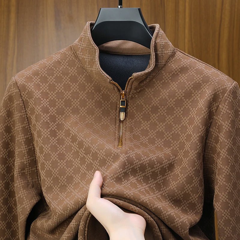 Heren dikke fleecegevoerde sweatshirt met opstaande kraag - Jorisenmerle