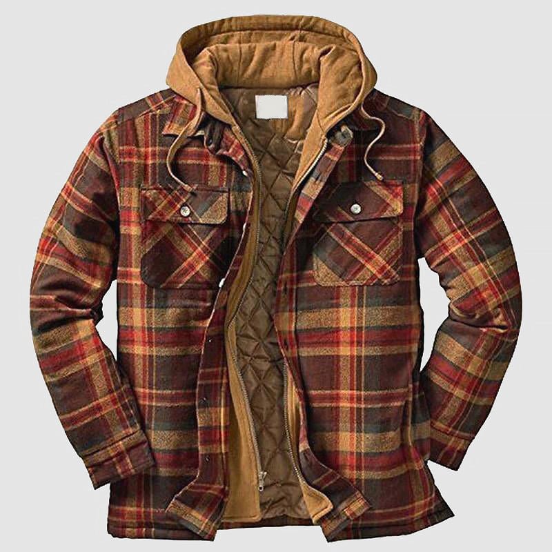 Heren flanellen jack met fleece voering en capuchon - Jorisenmerle