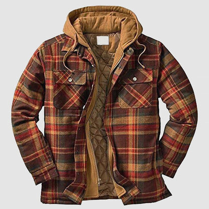 Heren flanellen jack met fleece voering en capuchon - Jorisenmerle