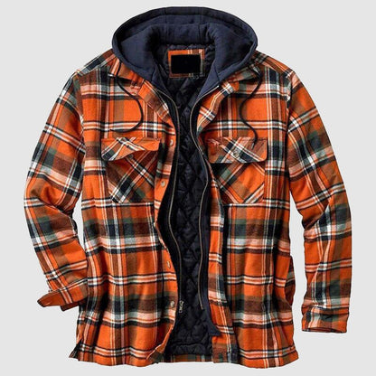 Heren flanellen jack met fleece voering en capuchon - Jorisenmerle
