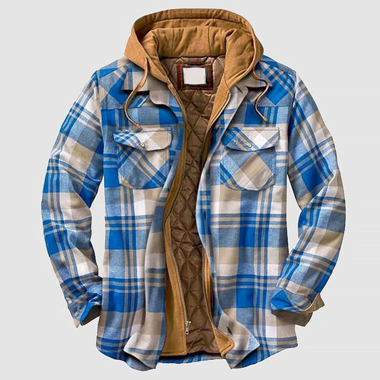Heren flanellen jack met fleece voering en capuchon - Jorisenmerle