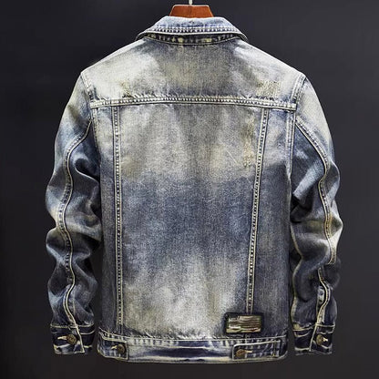 Heren Gewassen Denimjas met Lichte Slijtage - Jorisenmerle