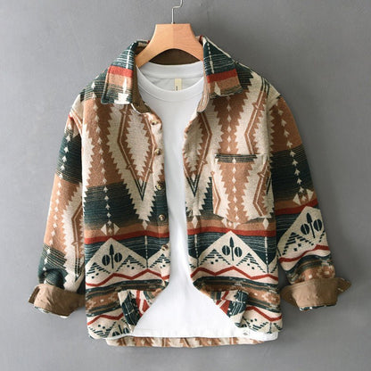 Heren jacquard overhemd met boho patroon - Jorisenmerle