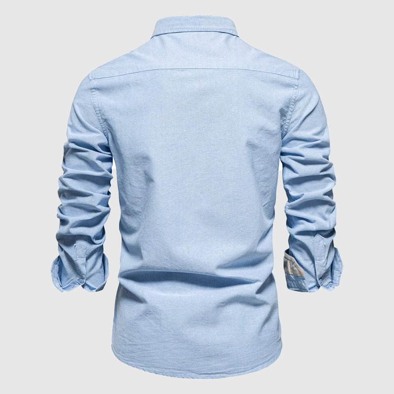 Heren Katoenen Overhemd met Lange Mouwen en Button - Down Kraag - Jorisenmerle