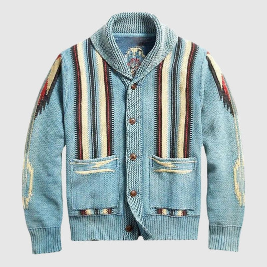 Heren Retro Jacquard Vest met Sjaalkraag - Jorisenmerle