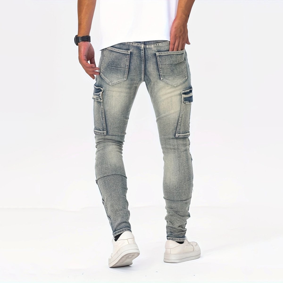 Heren slim - fit denim jeans met versleten look - Jorisenmerle