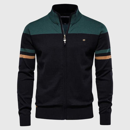 Heren Slim - Fit Vest met Opstaande Kraag en Strepen - Jorisenmerle