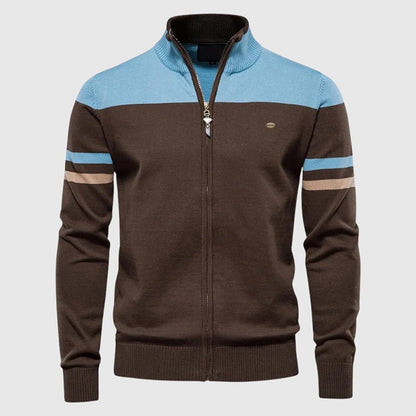 Heren Slim - Fit Vest met Opstaande Kraag en Strepen - Jorisenmerle