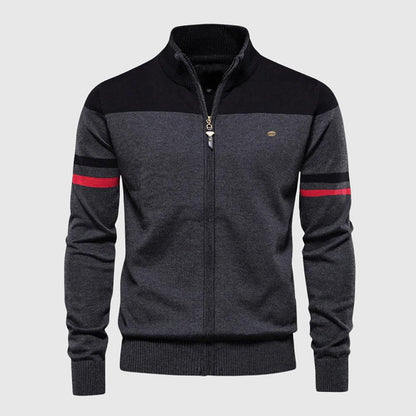 Heren Slim - Fit Vest met Opstaande Kraag en Strepen - Jorisenmerle