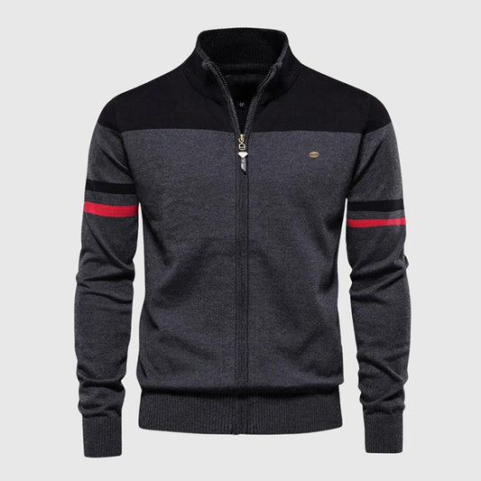 Heren Slim - Fit Vest met Opstaande Kraag en Strepen - Jorisenmerle