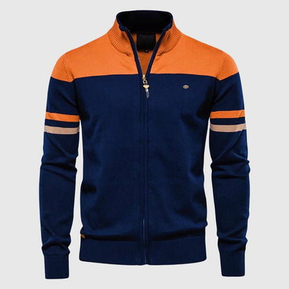Heren Slim - Fit Vest met Opstaande Kraag en Strepen - Jorisenmerle