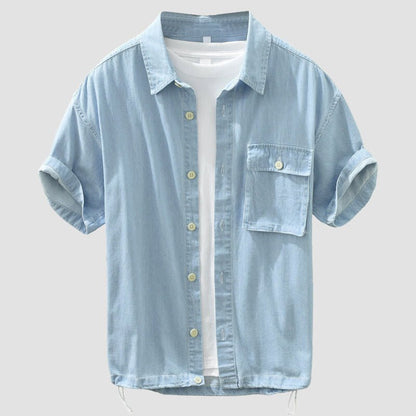 Katoenen denim shirt met korte mouwen voor heren - Jorisenmerle