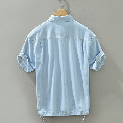 Katoenen denim shirt met korte mouwen voor heren - Jorisenmerle