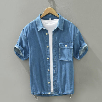 Katoenen denim shirt met korte mouwen voor heren - Jorisenmerle