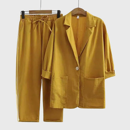 Luchtige blazer en wijde broek set voor dames - Jorisenmerle